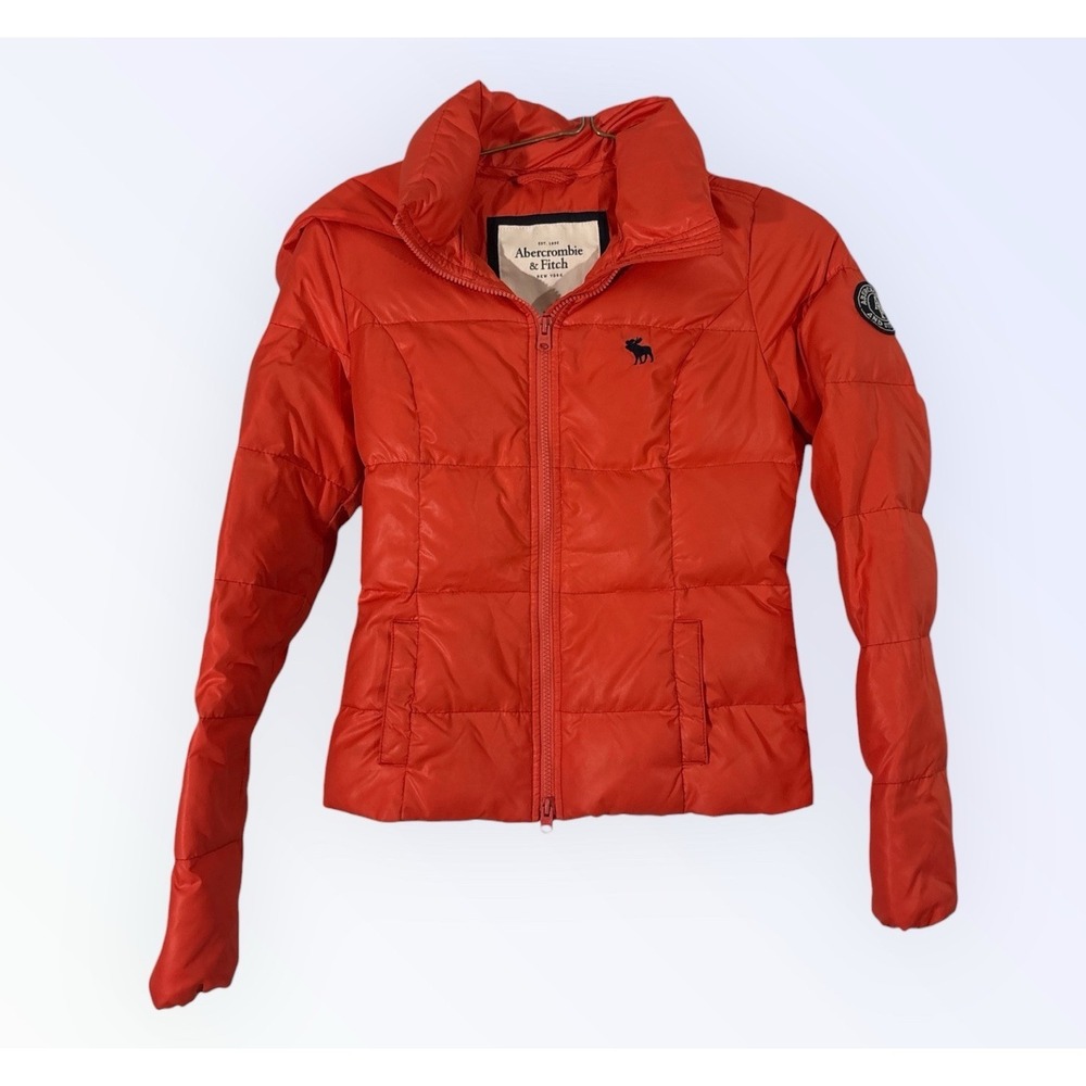 ABERCROMBIE & FITCH puffer‎ jacket WOMENS SMALL ORANGE